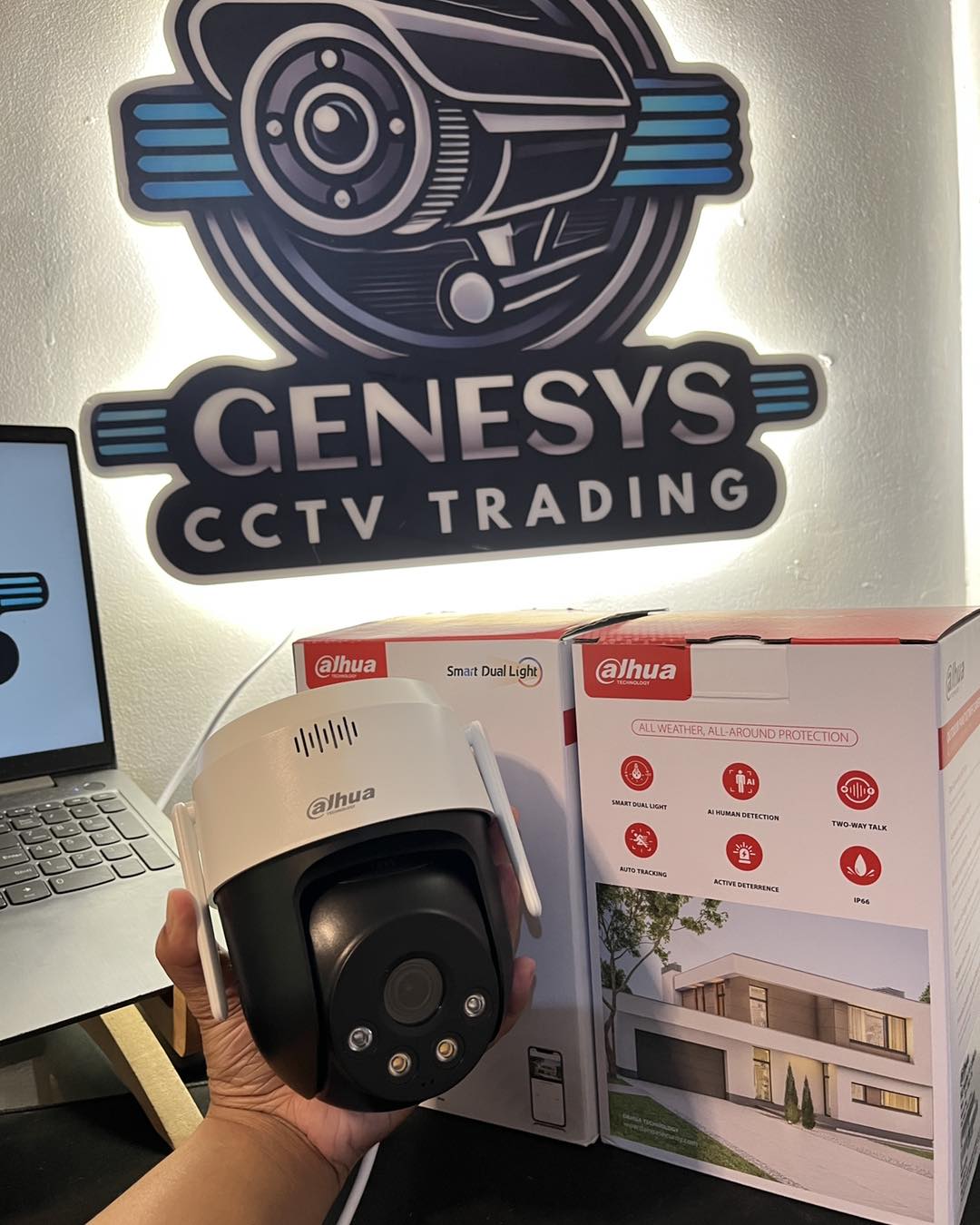 Dahua DH-P3AE-PV / DH-P5AE-PV WiFi Outdoor CCTV Camera (5MP Smart Dual Light, Human Detection, 2-Way Audio, IP66)